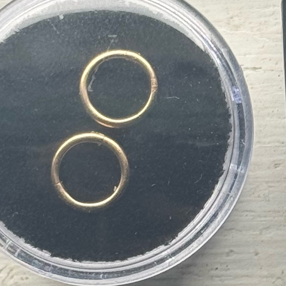 2x’s solid 14k yellow gold, hinged/clickers